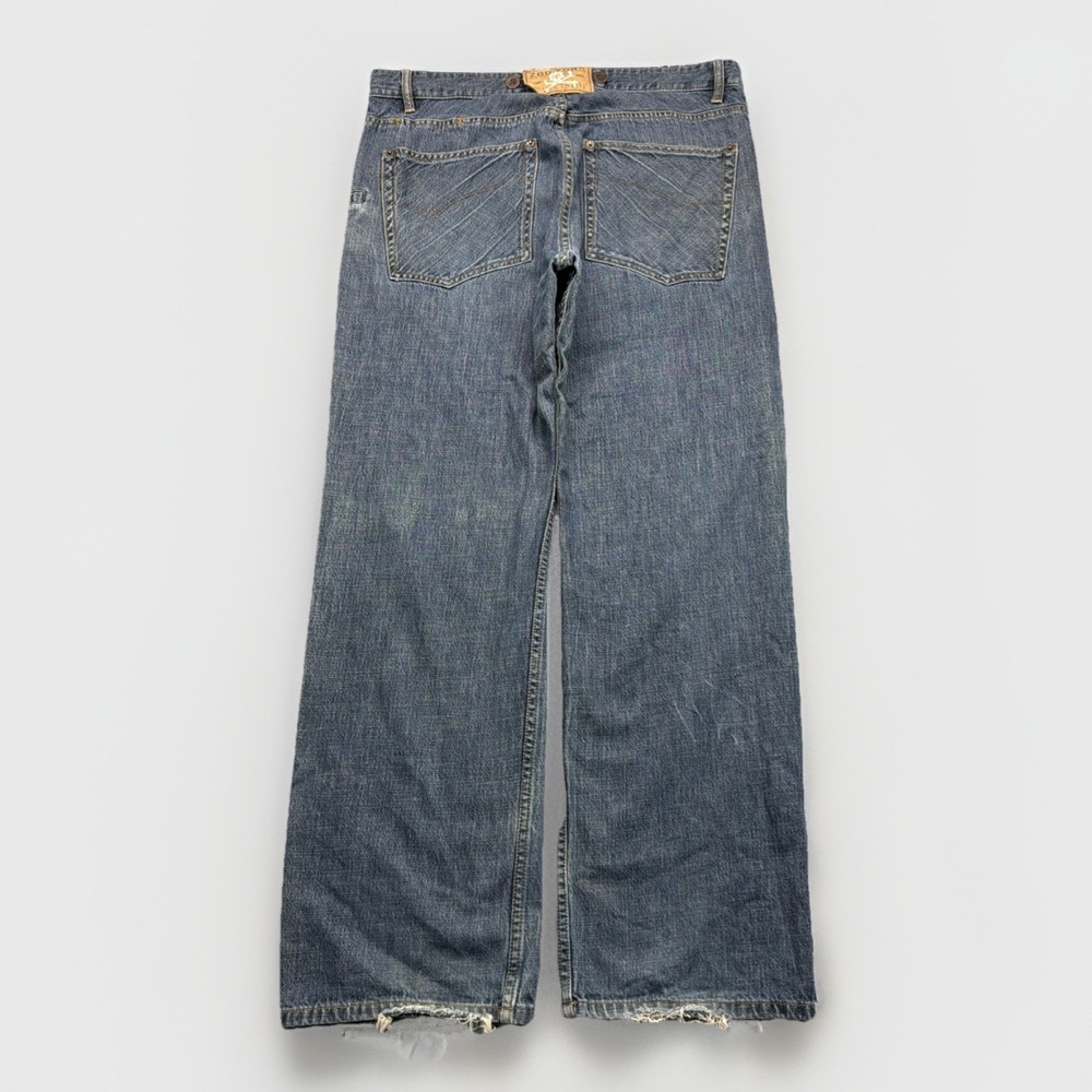 VTG Zoo York Blue Denim Jeans Baggy Skater Grunge Y2K Mens Size 36 Distressed